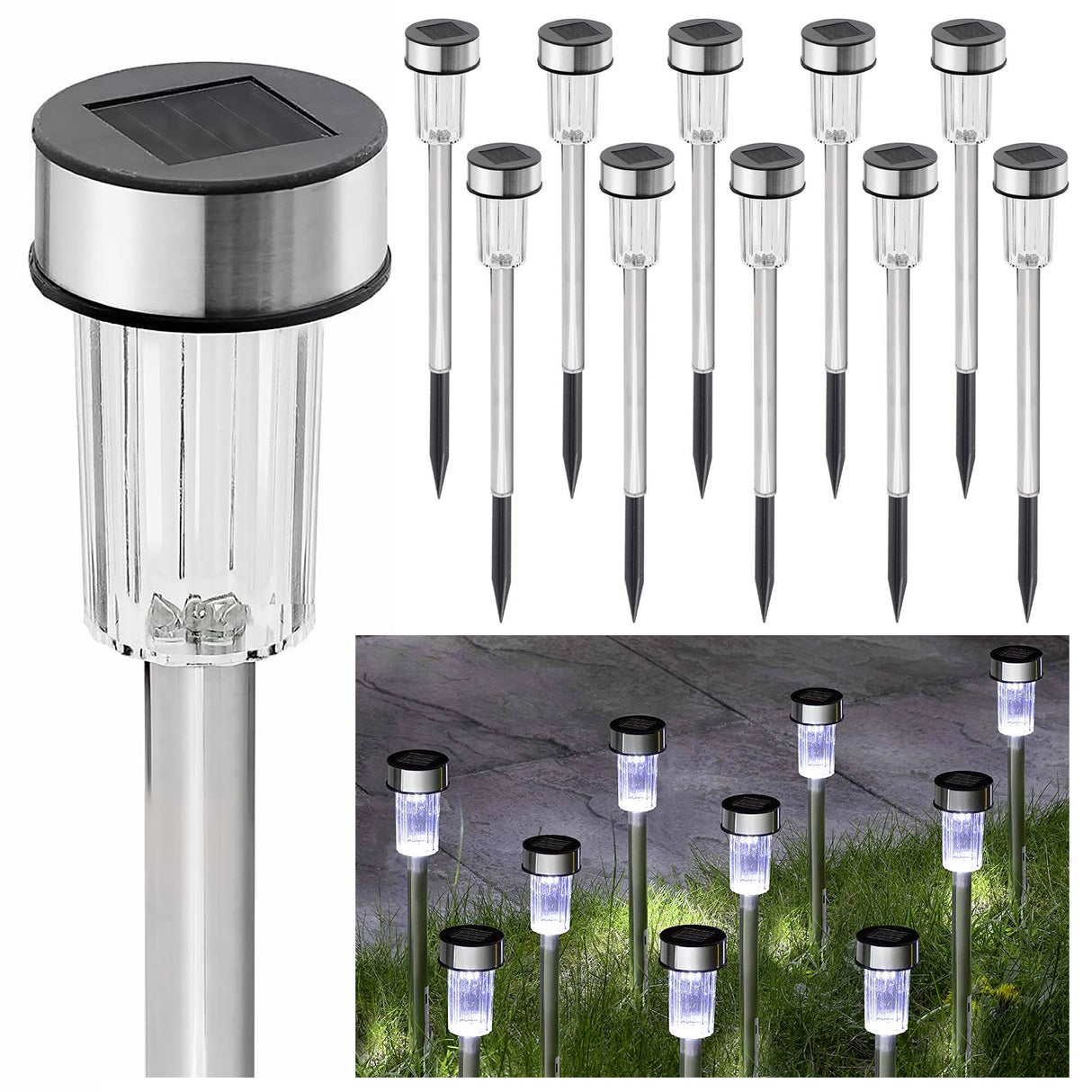 Solar Lights Outdoor Garden 10 Pieces by GEEZY - UKBuyZone
