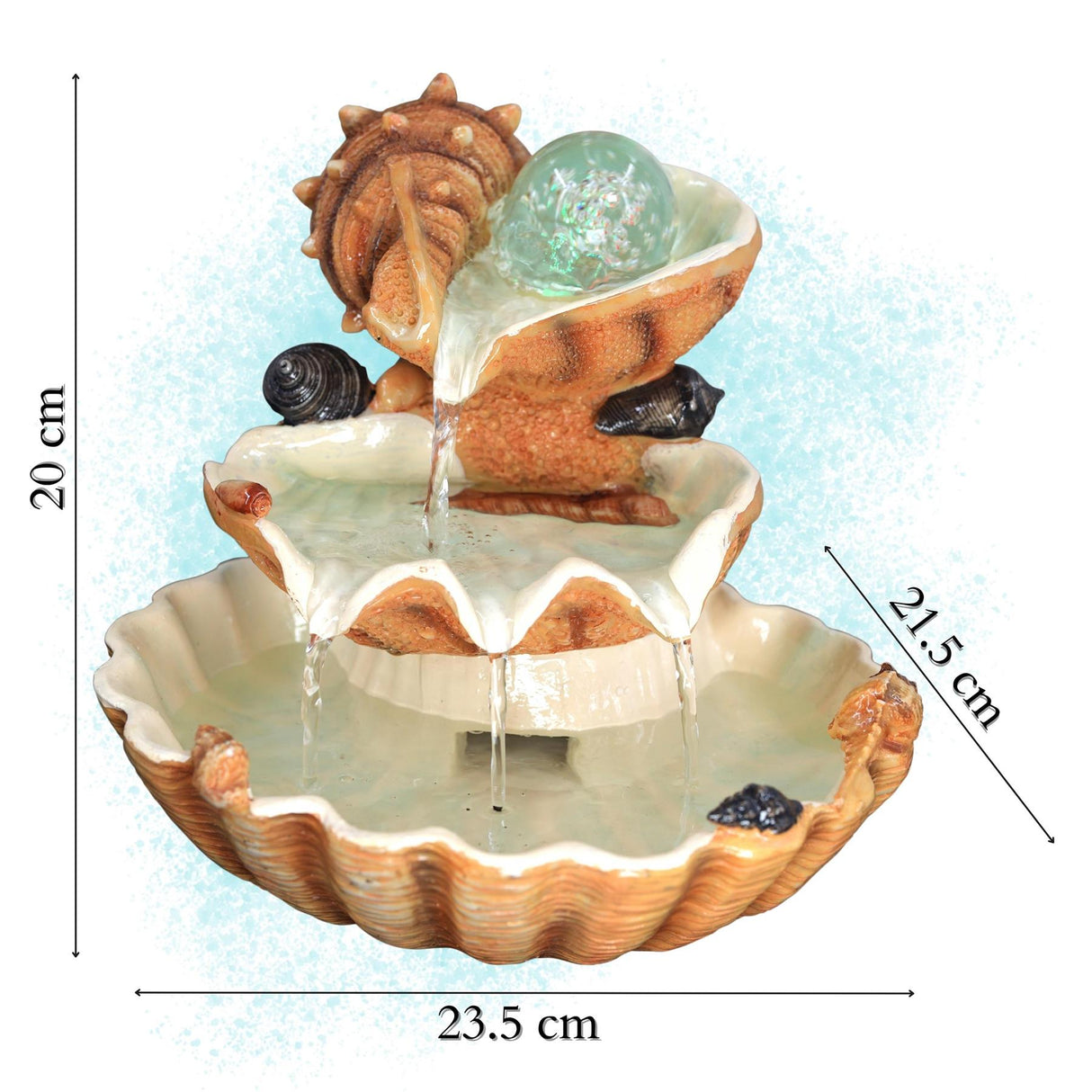Clam Shell Water Feature Indoor With LED by GEEZY - UKBuyZone