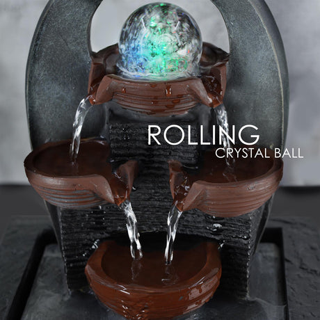 Cascading Water Feature Indoor With LED by GEEZY - UKBuyZone