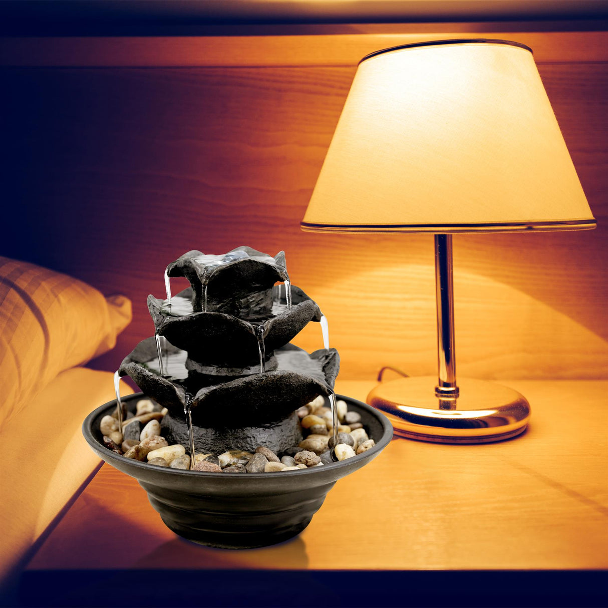 Waterfall Water Feature Indoor With LED by GEEZY - UKBuyZone