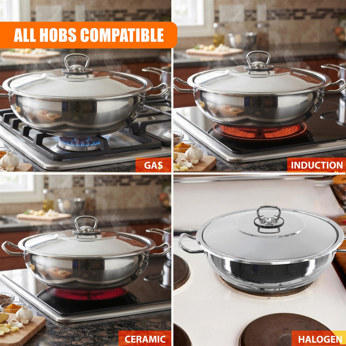 Shallow Casserole Pot with Lid - 3 L