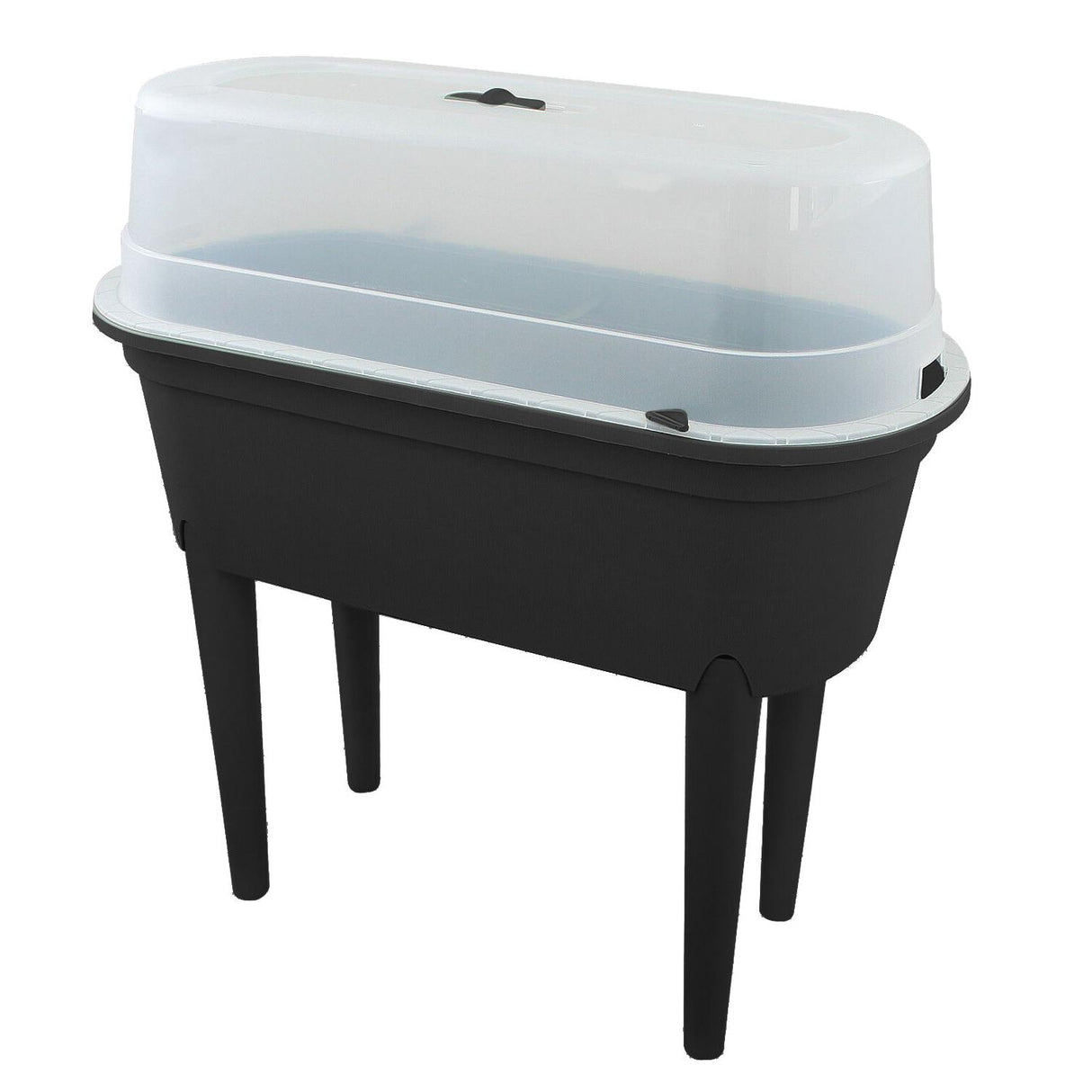 Black Raised Garden Bed Planter With Lid and Legs by Geezy - UKBuyZone