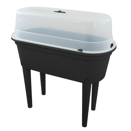 Black Raised Garden Bed Planter With Lid and Legs by Geezy - UKBuyZone