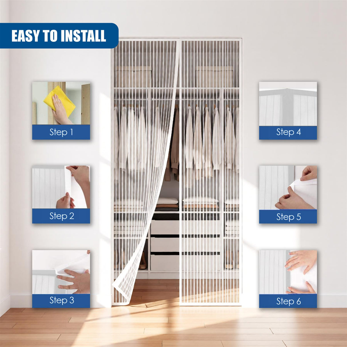 Magnetic Insect Door Screen White