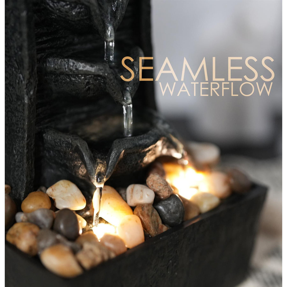 Tiers Water Feature Indoor With LED by GEEZY - UKBuyZone