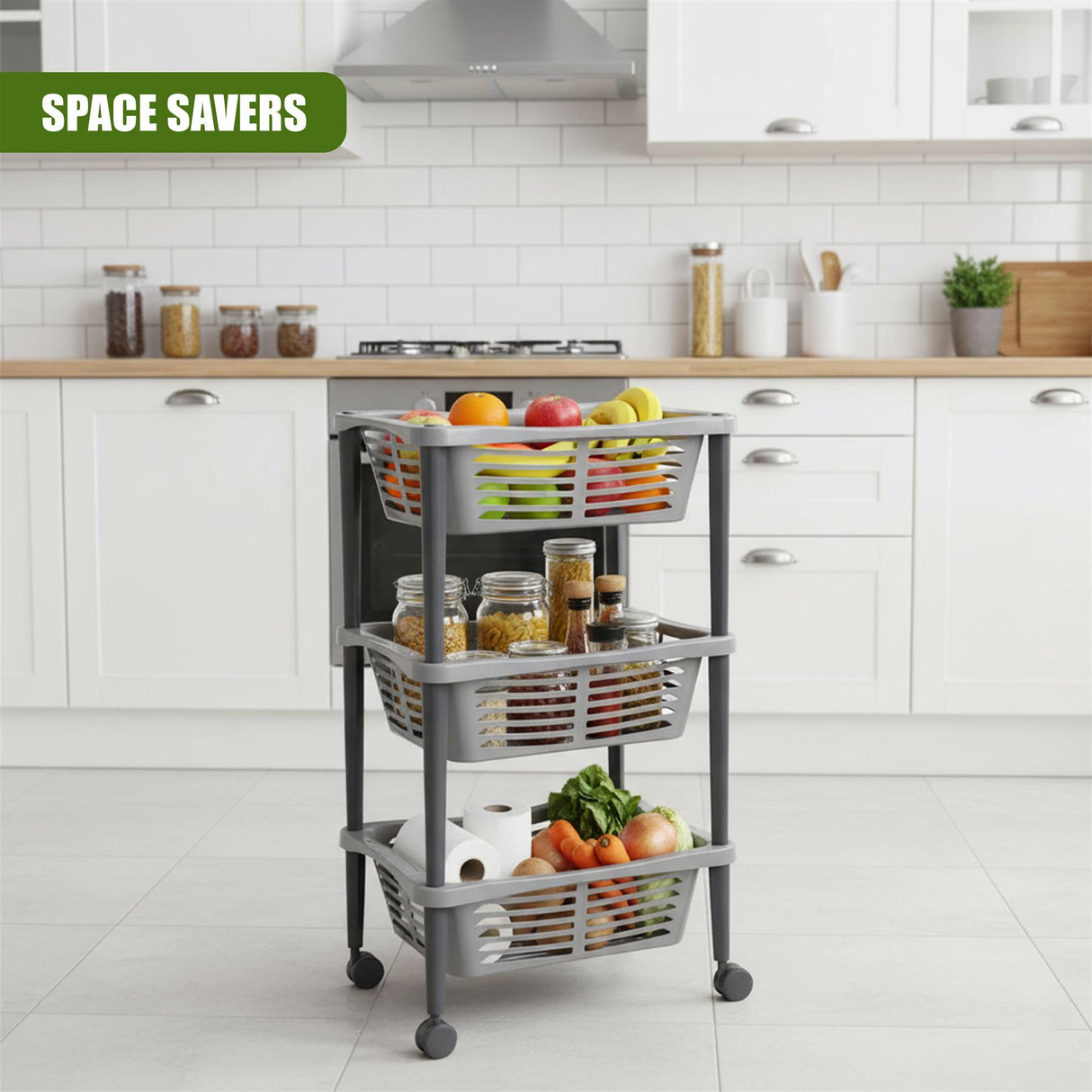 3 Tier Wheel Mounted Trolley