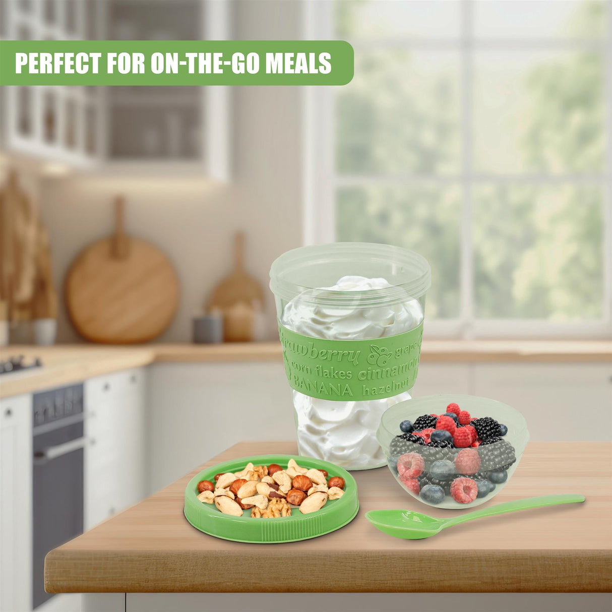 Yogurt Mug with Compartment and Spoon by GEEZY - UKBuyZone