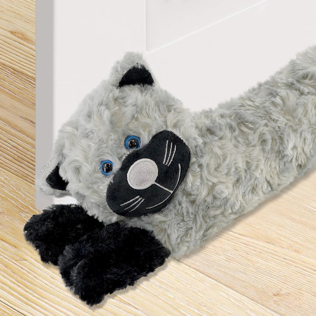 Novelty Draught Excluder for Doors Grey Cat Design by GEEZY - UKBuyZone