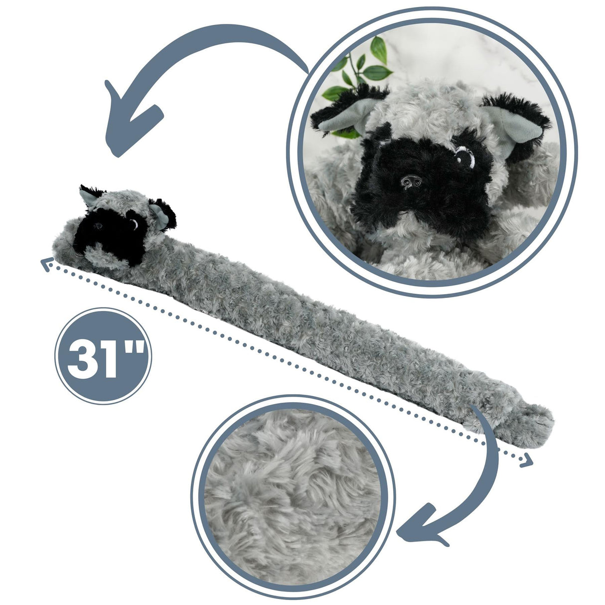 Novelty Grey Dog Draught Excluder for Doors by GEEZY - UKBuyZone