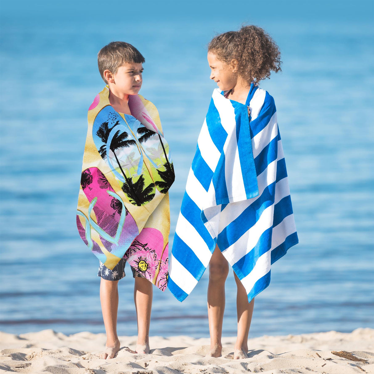 Beach Bath Towel Flip Flop Design Microfibre Towel by GEEZY - UKBuyZone