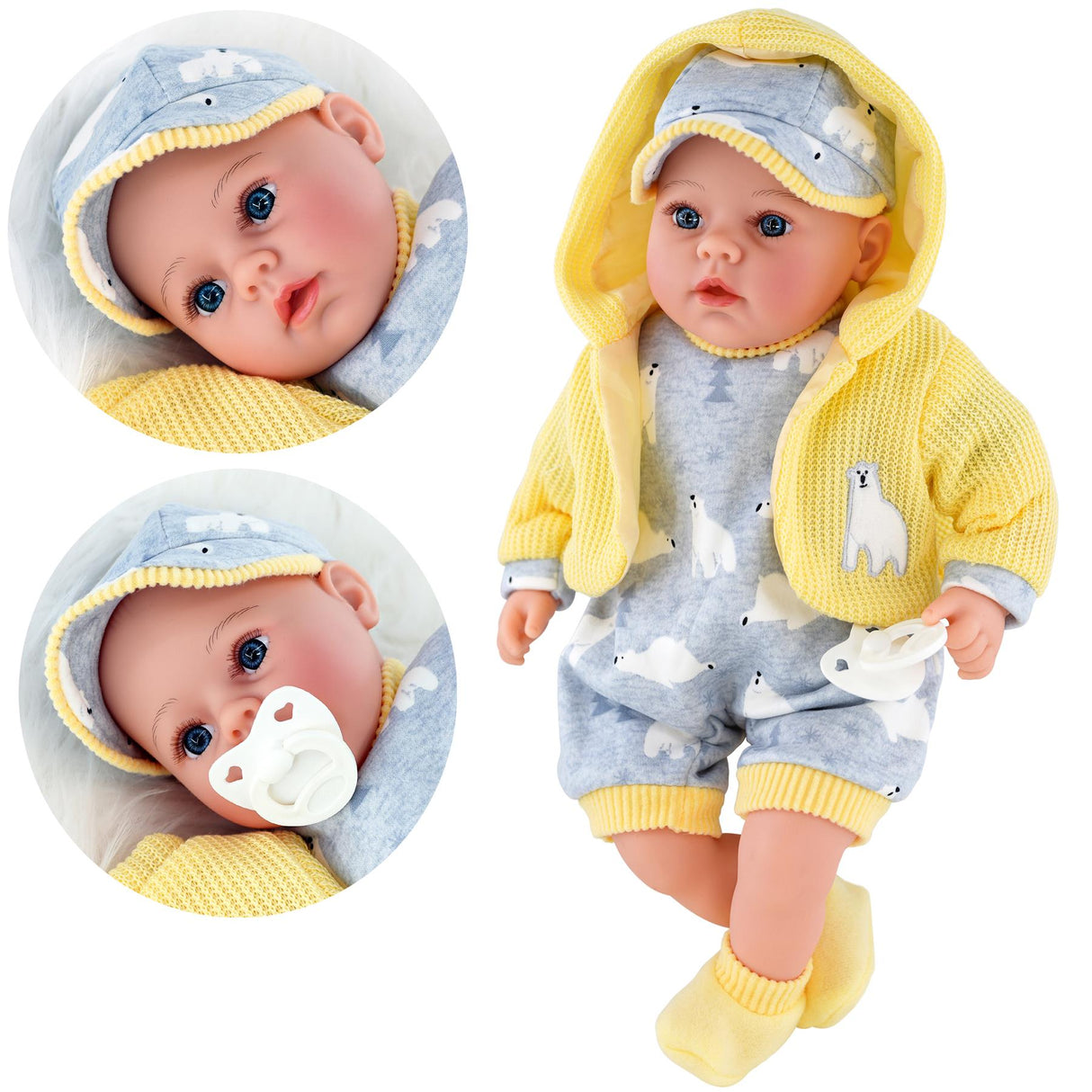 Baby Doll With Dummy & Sounds Yellow by BiBi Doll - UKBuyZone