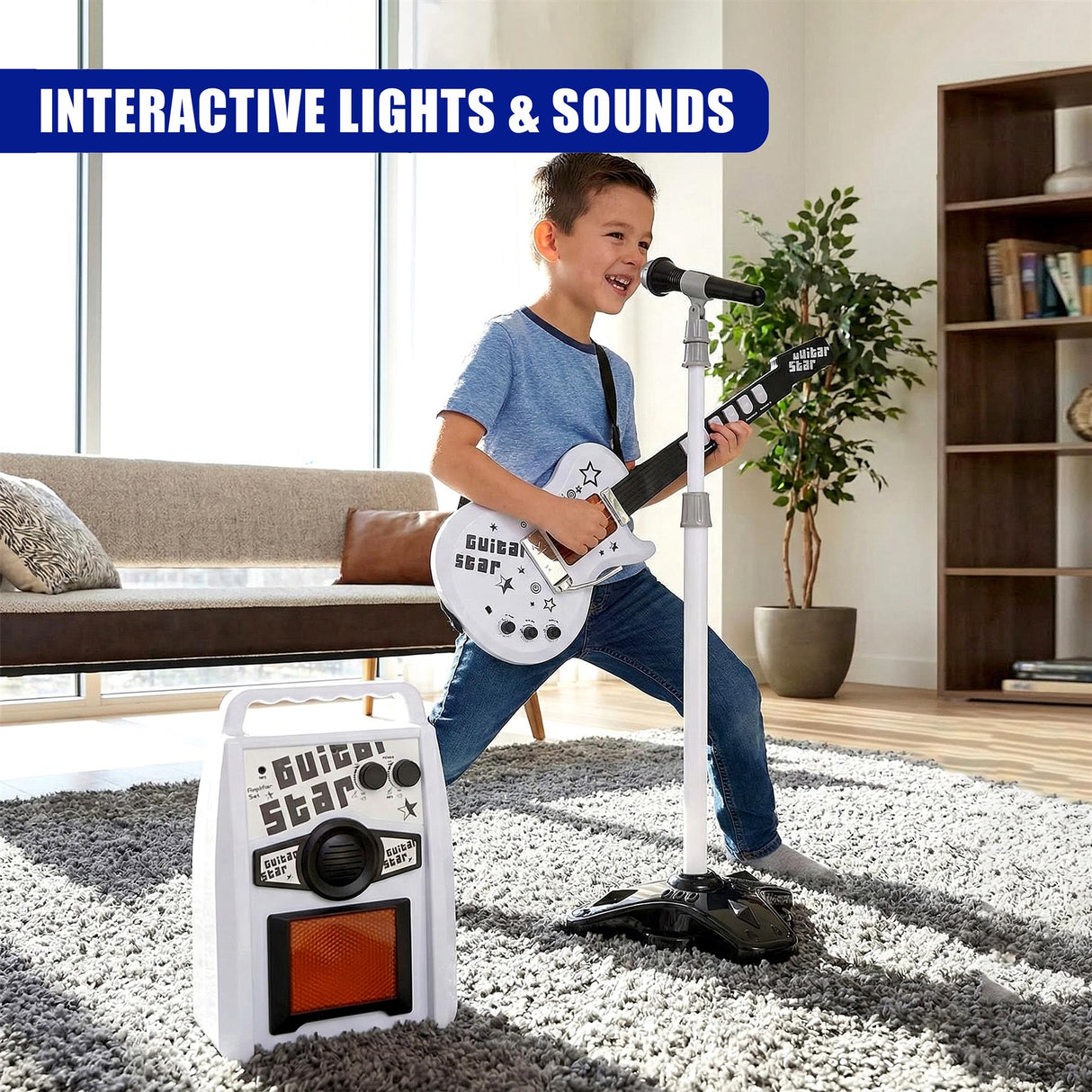 Kids Rock Star Guitar, Amplifier & Microphone Set