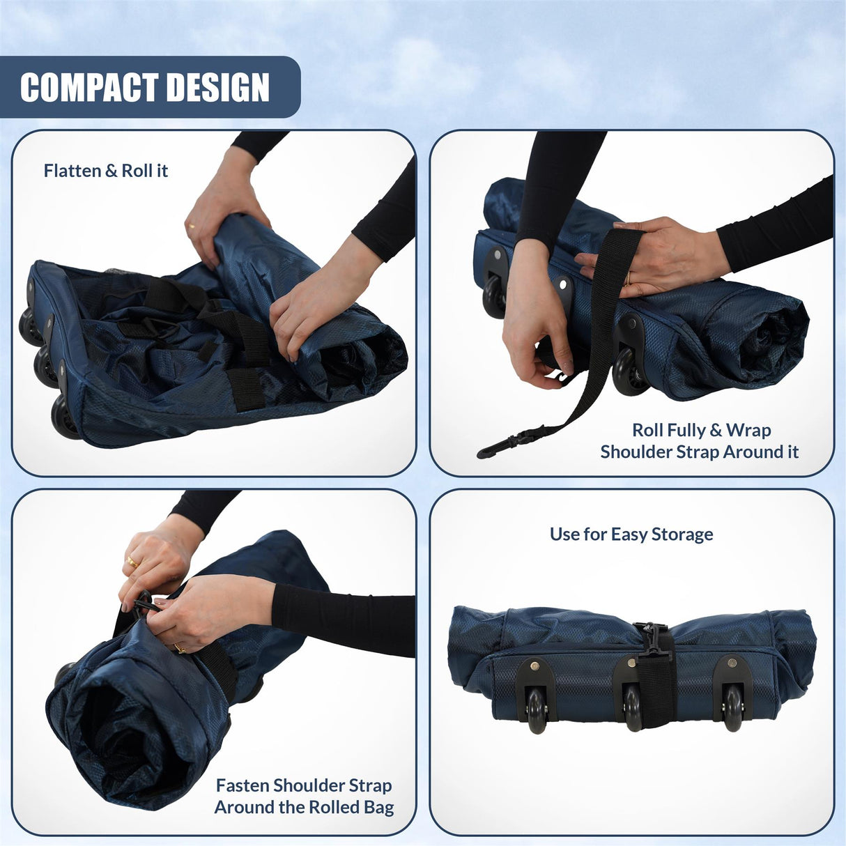 Large Foldable Duffle Bag with Wheels by GEEZY - UKBuyZone