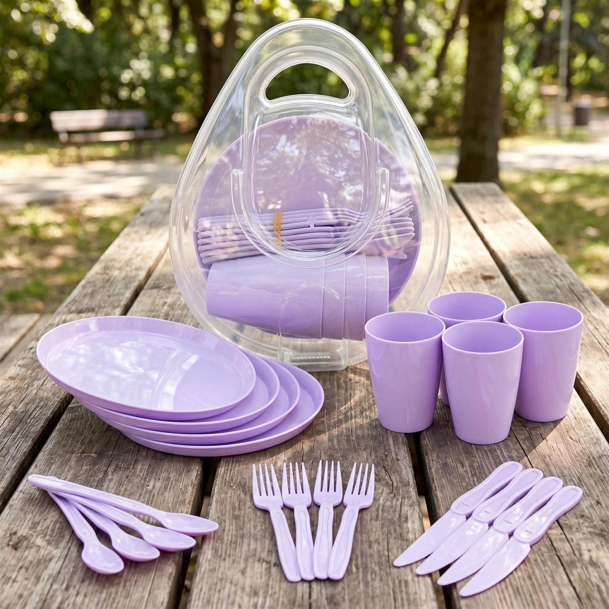 21 Piece Purple Picnic Set