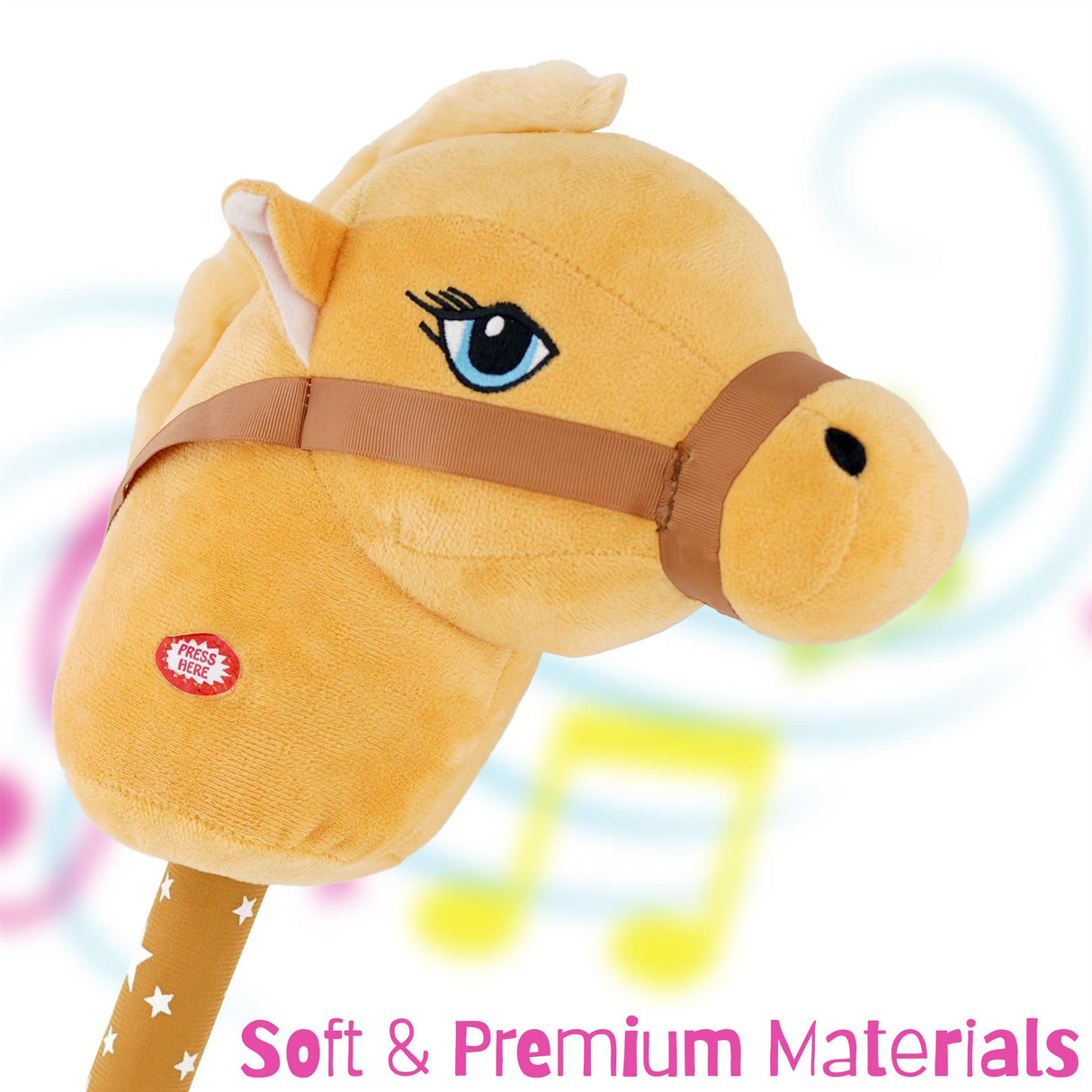 Kids Brown Hobby Horse With Sounds by The Magic Toy Shop - UKBuyZone