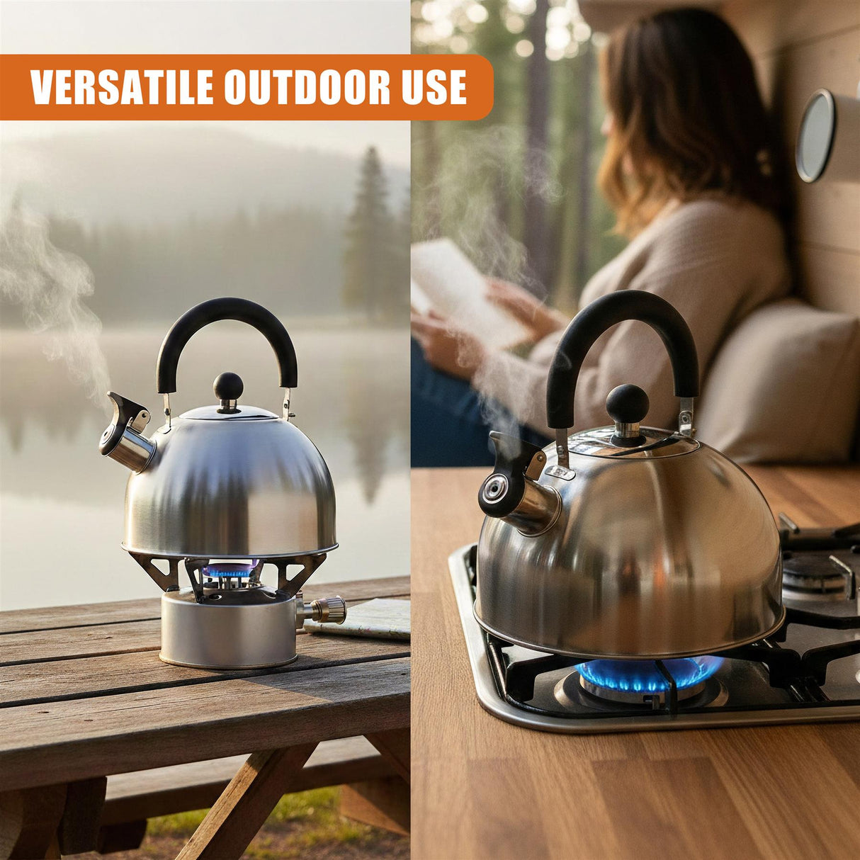 2.5 L Stainless Steel Whistling Camping Kettle