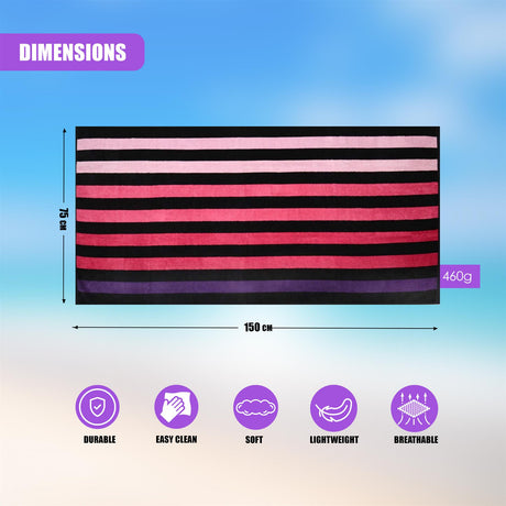 Velour Striped Beach Towel Sunset by GEEZY - UKBuyZone