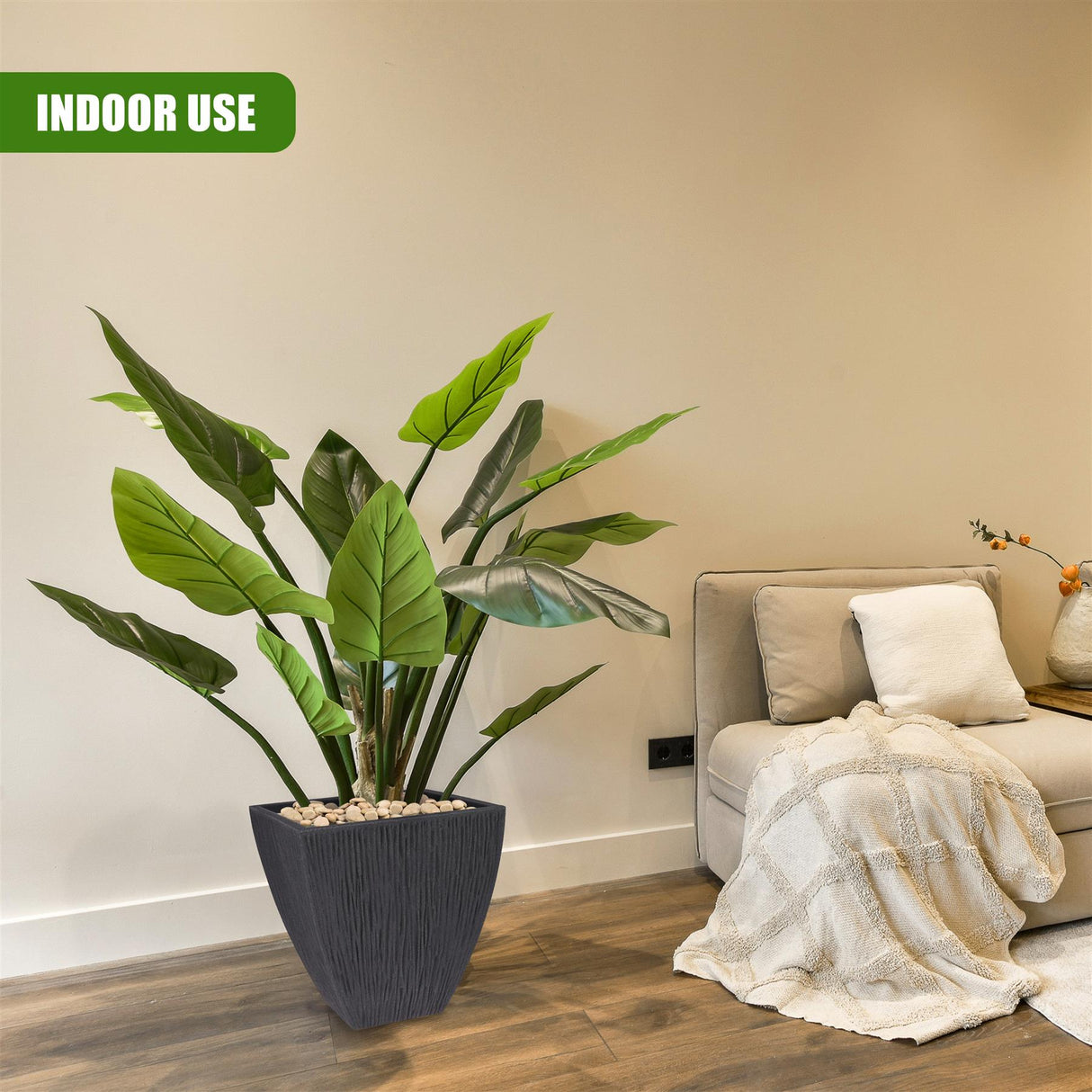 Large Anthracite Square Outdoor Flower Pot by GEEZY - UKBuyZone