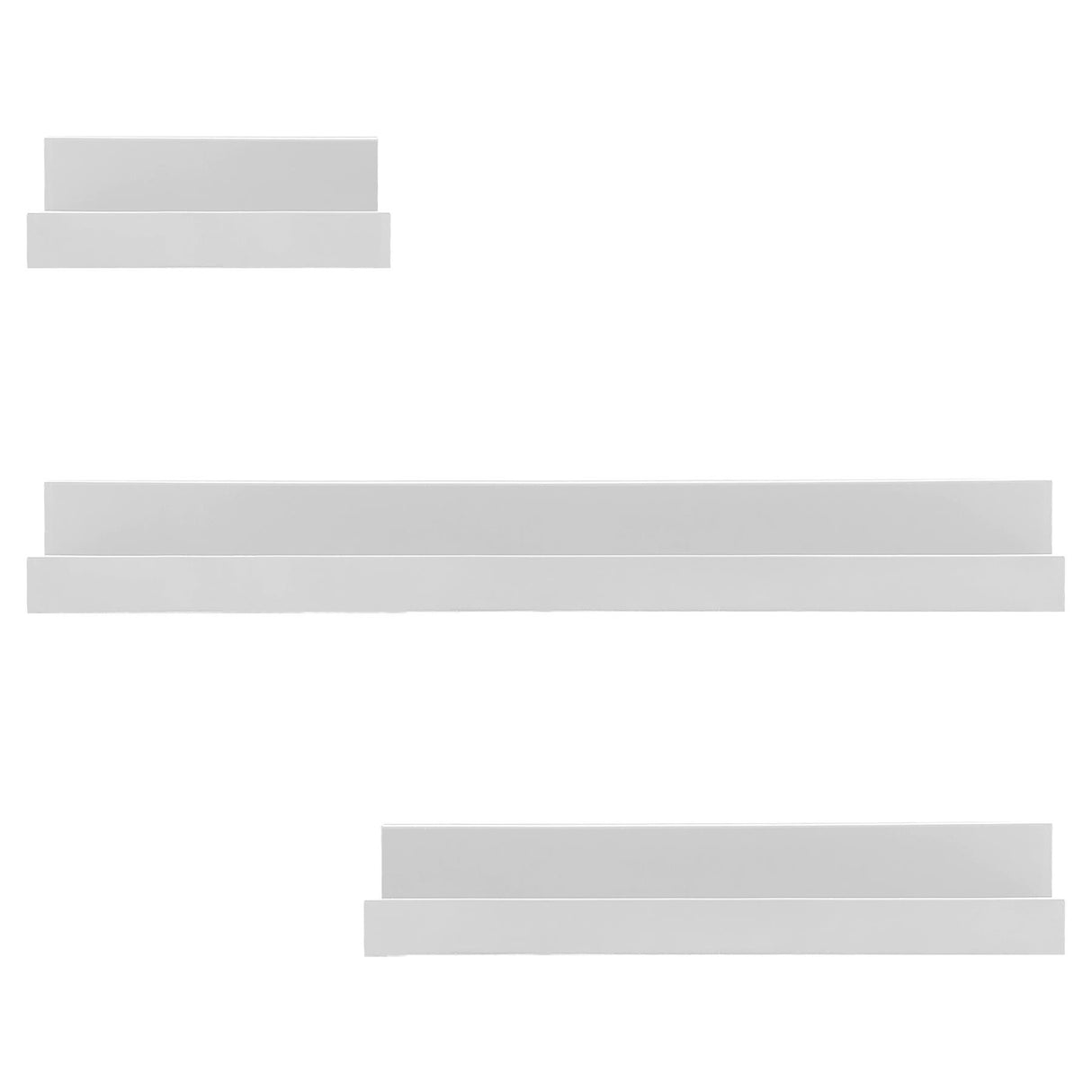 White Floating Wall Shelves Set of 3 by GEEZY - UKBuyZone