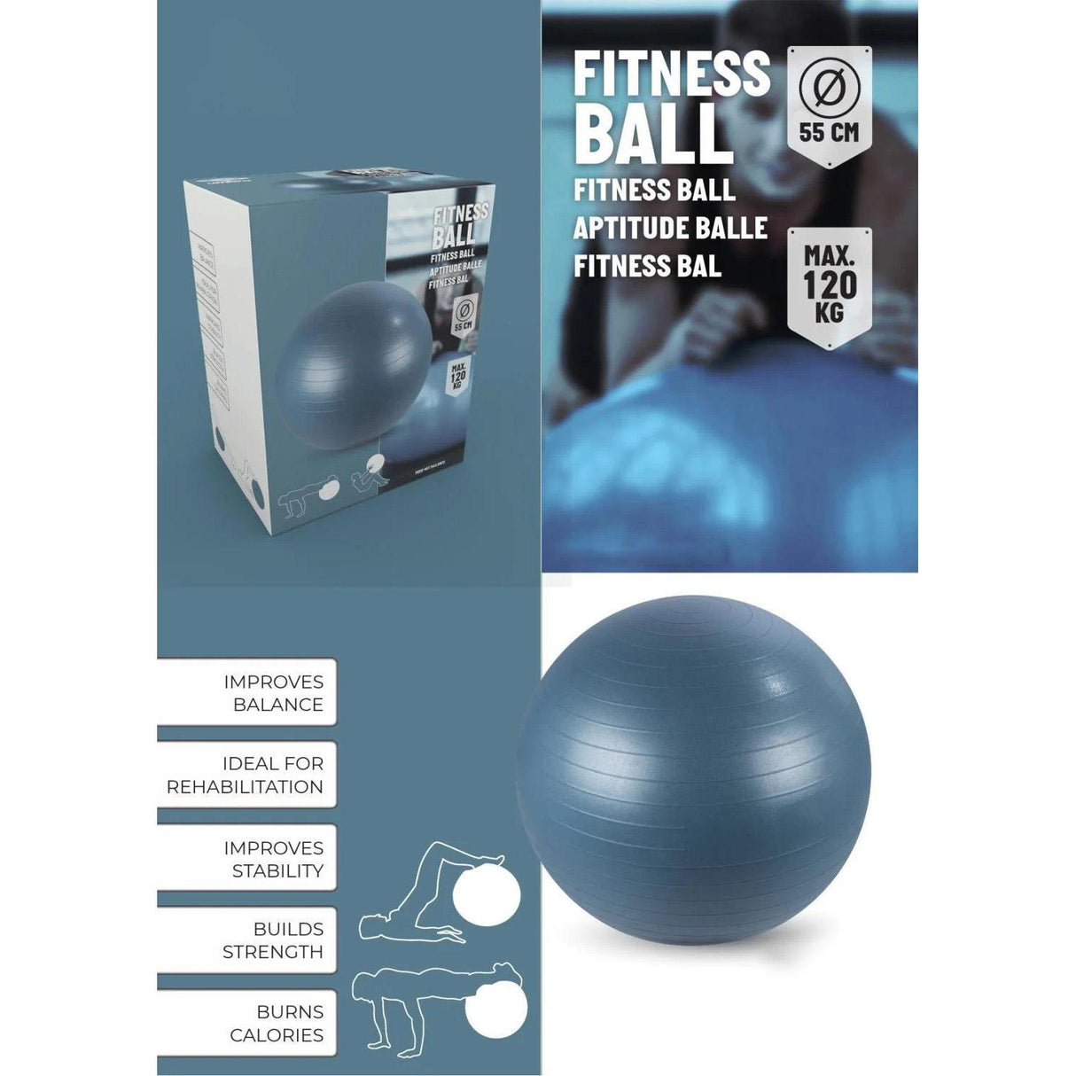 Inflatable Exercise Ball by GEEZY - UKBuyZone
