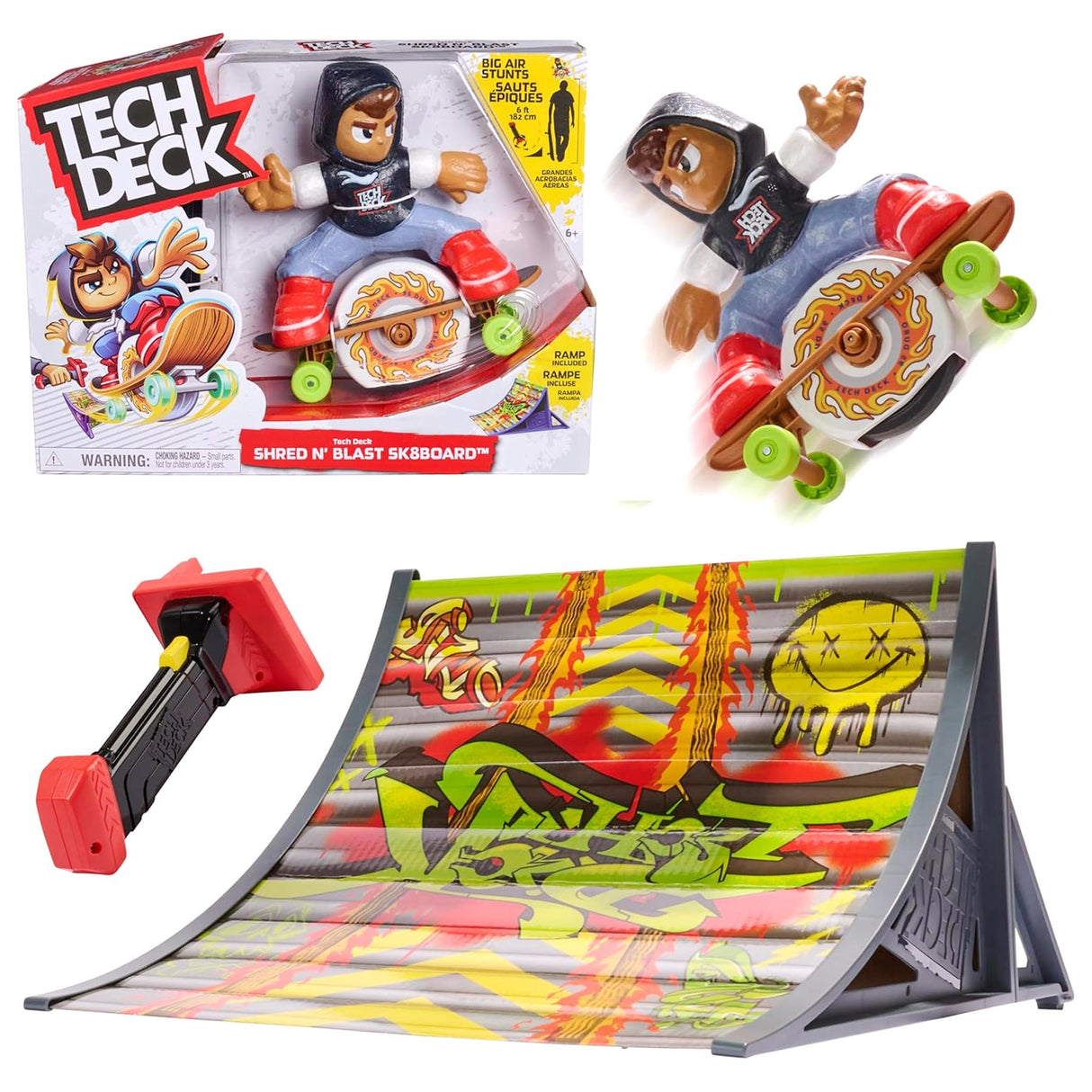 Tech Deck Shred N' Blast Motorised Skateboard & Ramp Set