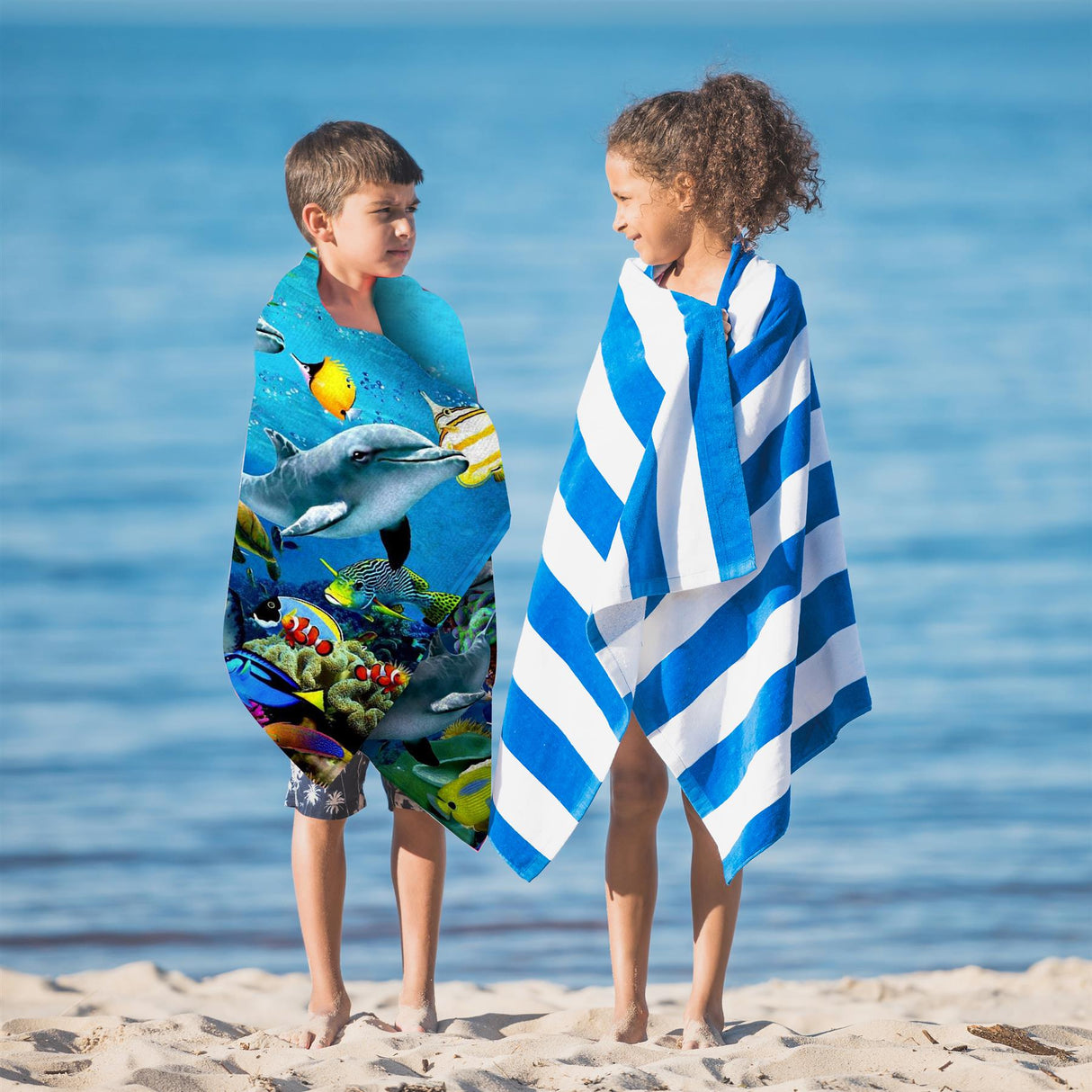 Dolphins Design Large Towel by GEEZY - UKBuyZone