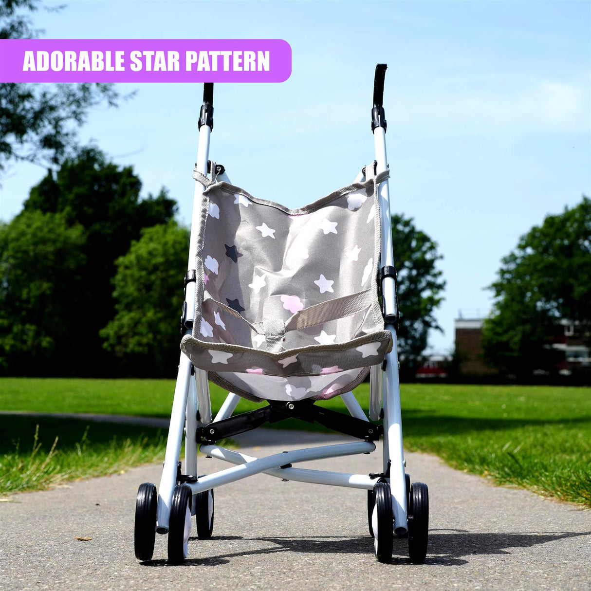 Stars Baby Doll Foldable Stroller by BiBi Doll - UKBuyZone