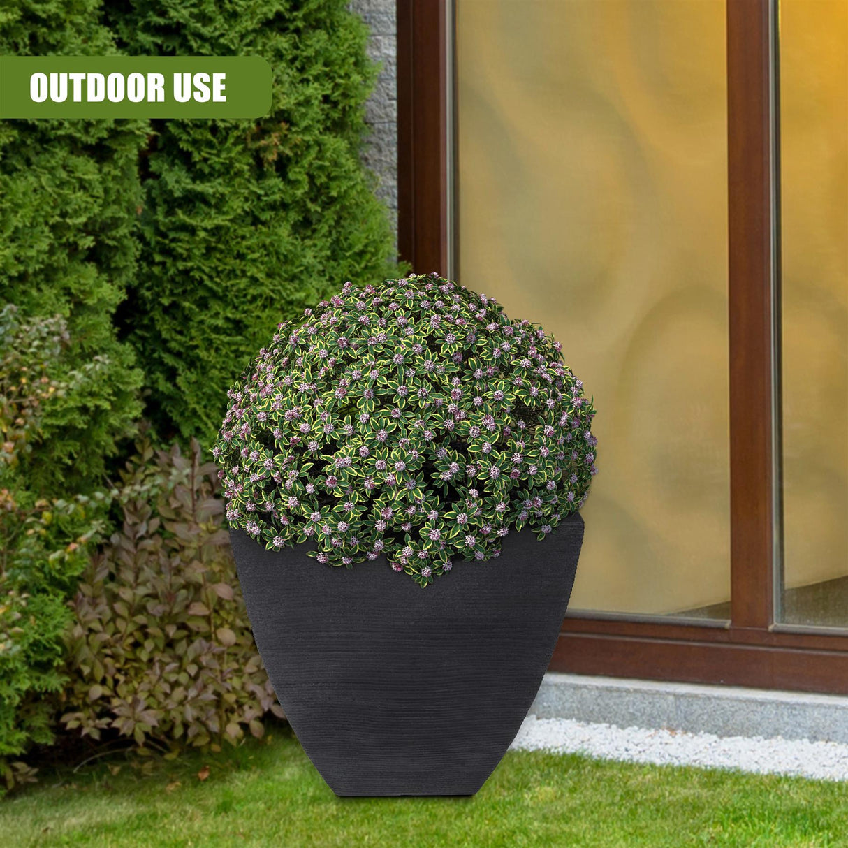 Large Flower Pot - Ribbed Pattern by GEEZY - UKBuyZone