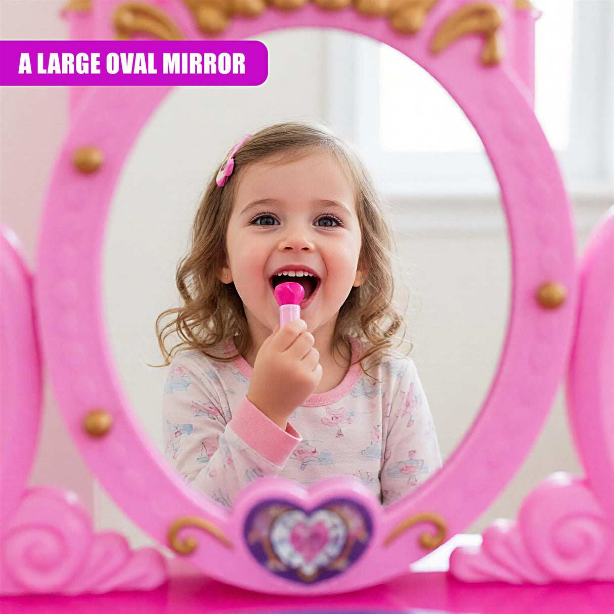 Princess Vanity Dressing Table, Stool & Toy Accessories