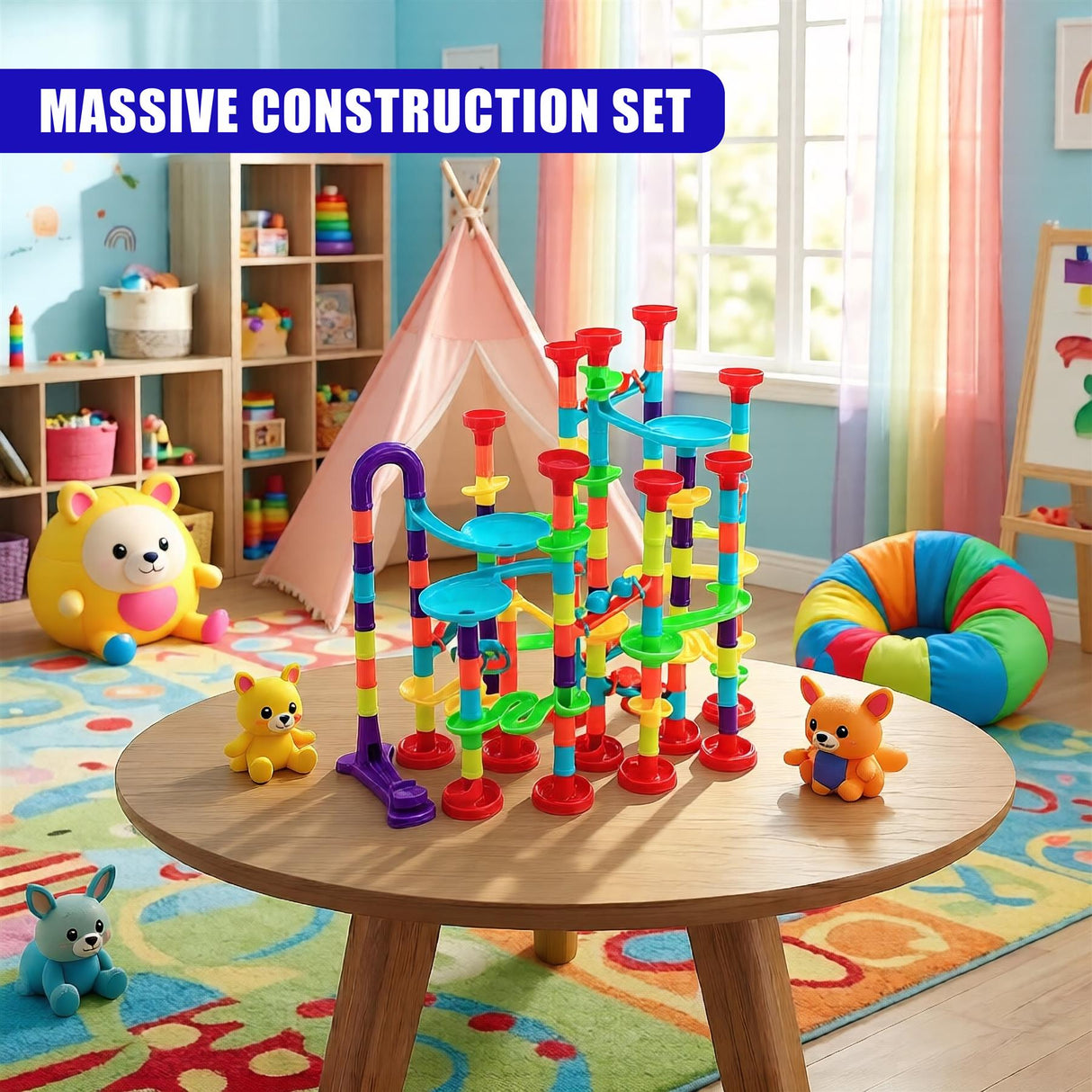 197 Pieces Marble Run Game