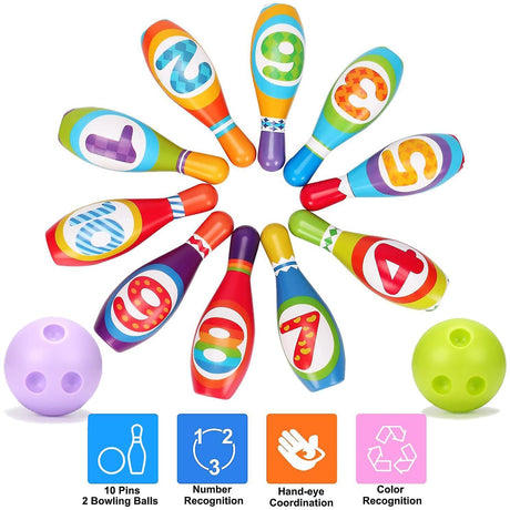 Kids Educational Bowling Play Set by The Magic Toy Shop - UKBuyZone