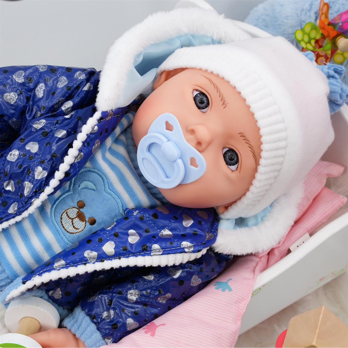 Blue Bibi Baby Doll Toy With Dummy & Sounds by BiBi Doll - UKBuyZone