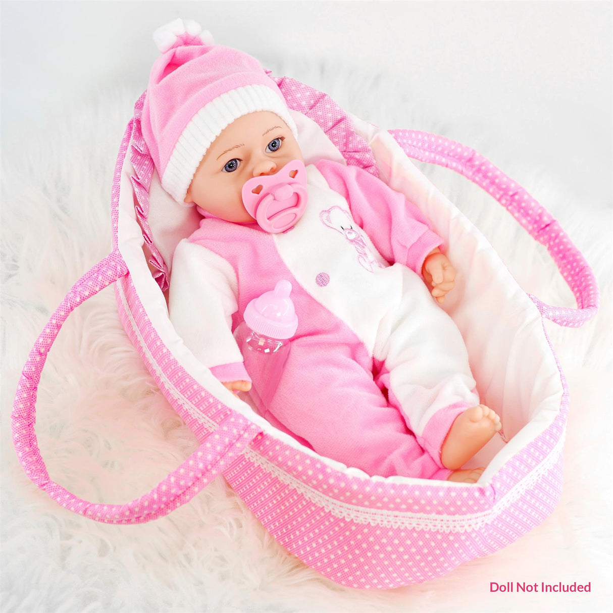 Pink Baby Doll Carry Cot (38 cm / 15")