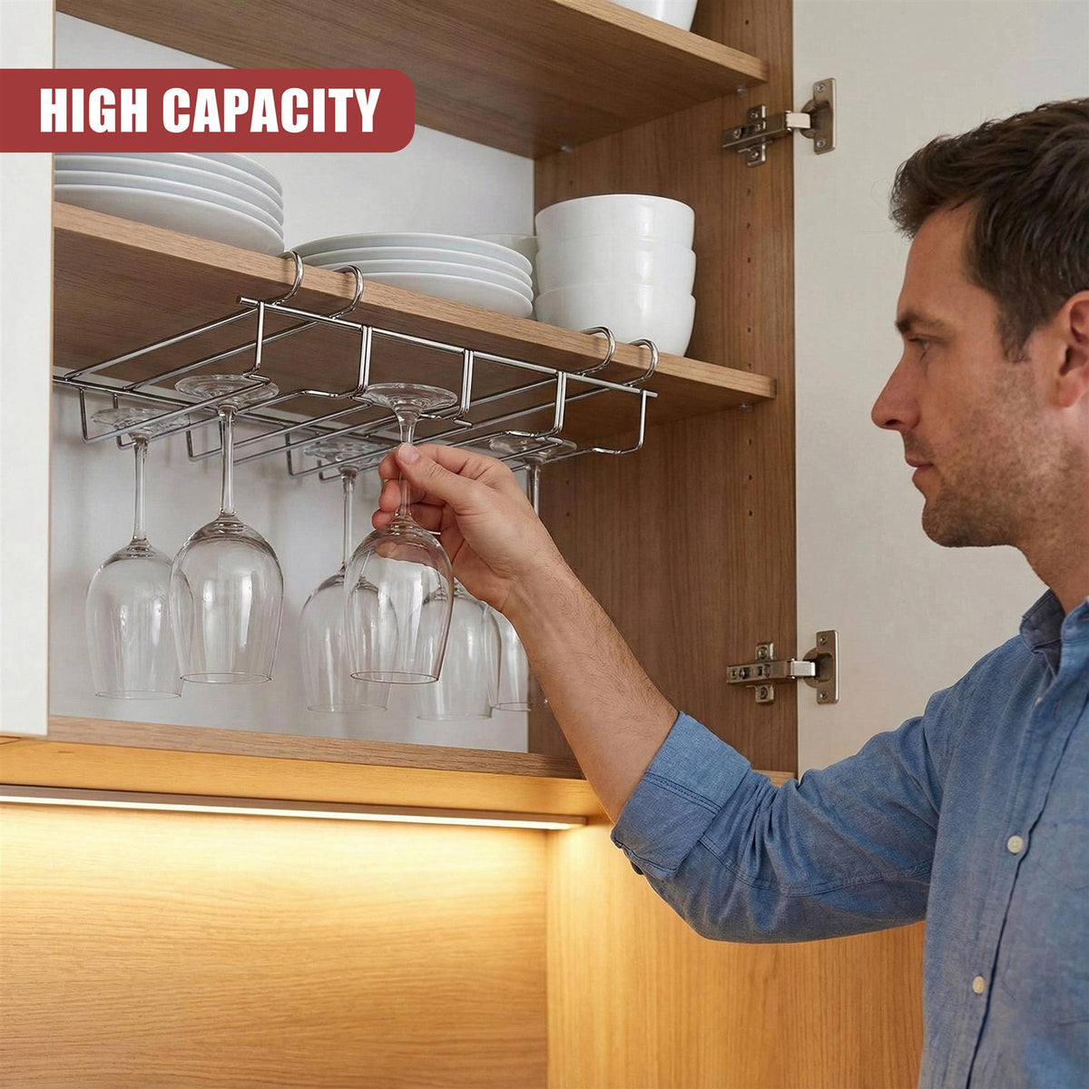 Under Shelf Wine Glass Rack