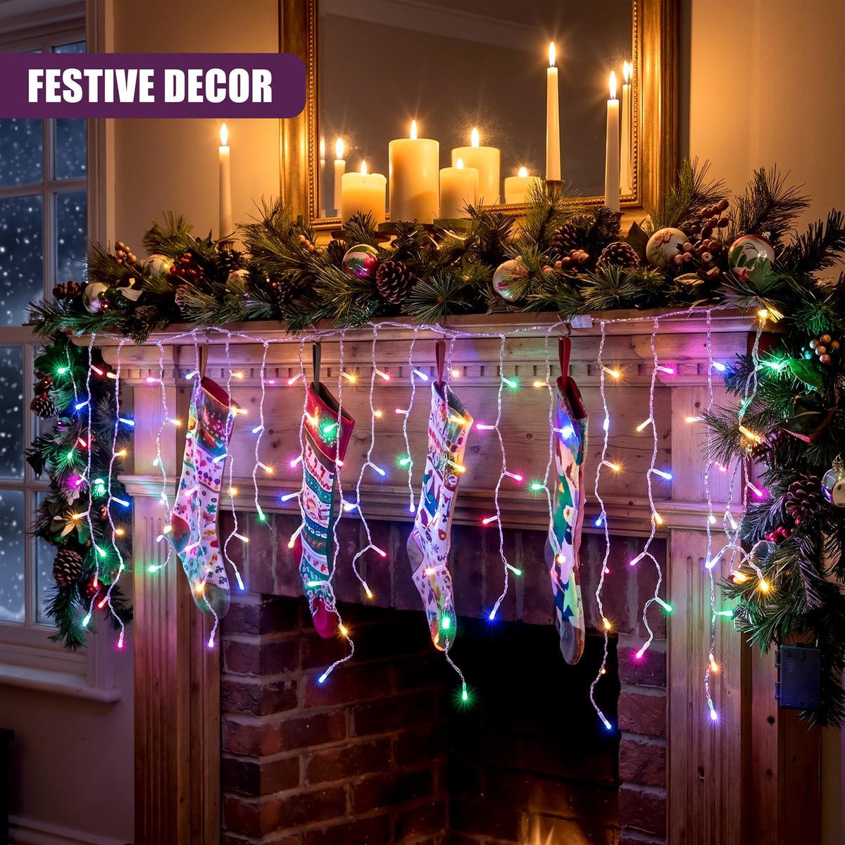 200 Pastel Multicoloured Fairy Lights With Time
