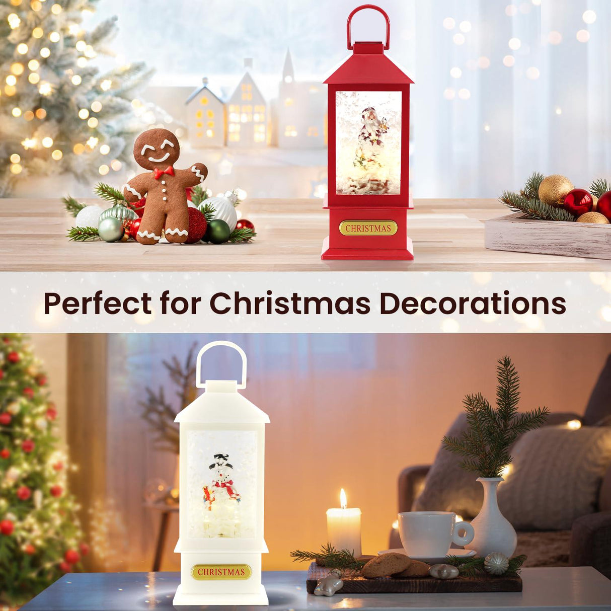 Christmas Lantern With 8 Songs, Light and Snow by The Magic Toy Shop - UKBuyZone