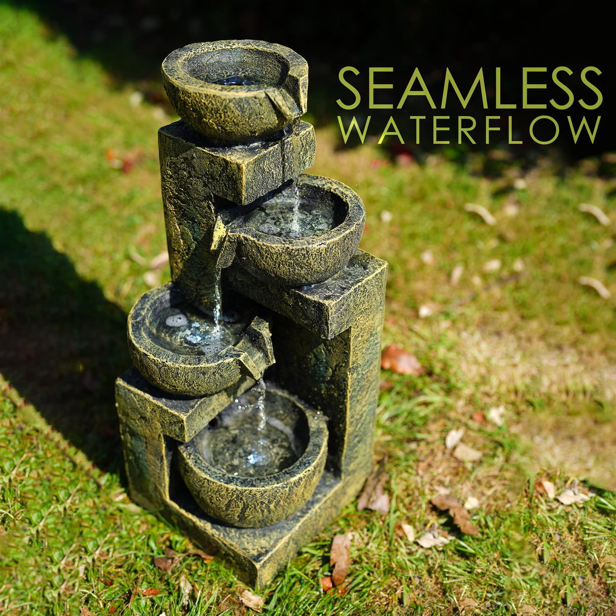 4 Tier Water Feature Outdoor With LED by GEEZY - UKBuyZone