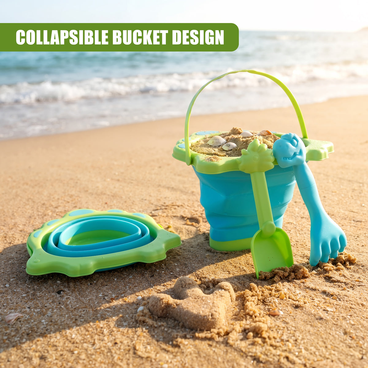 Collapsible Beach Bucket & Spade Sets
