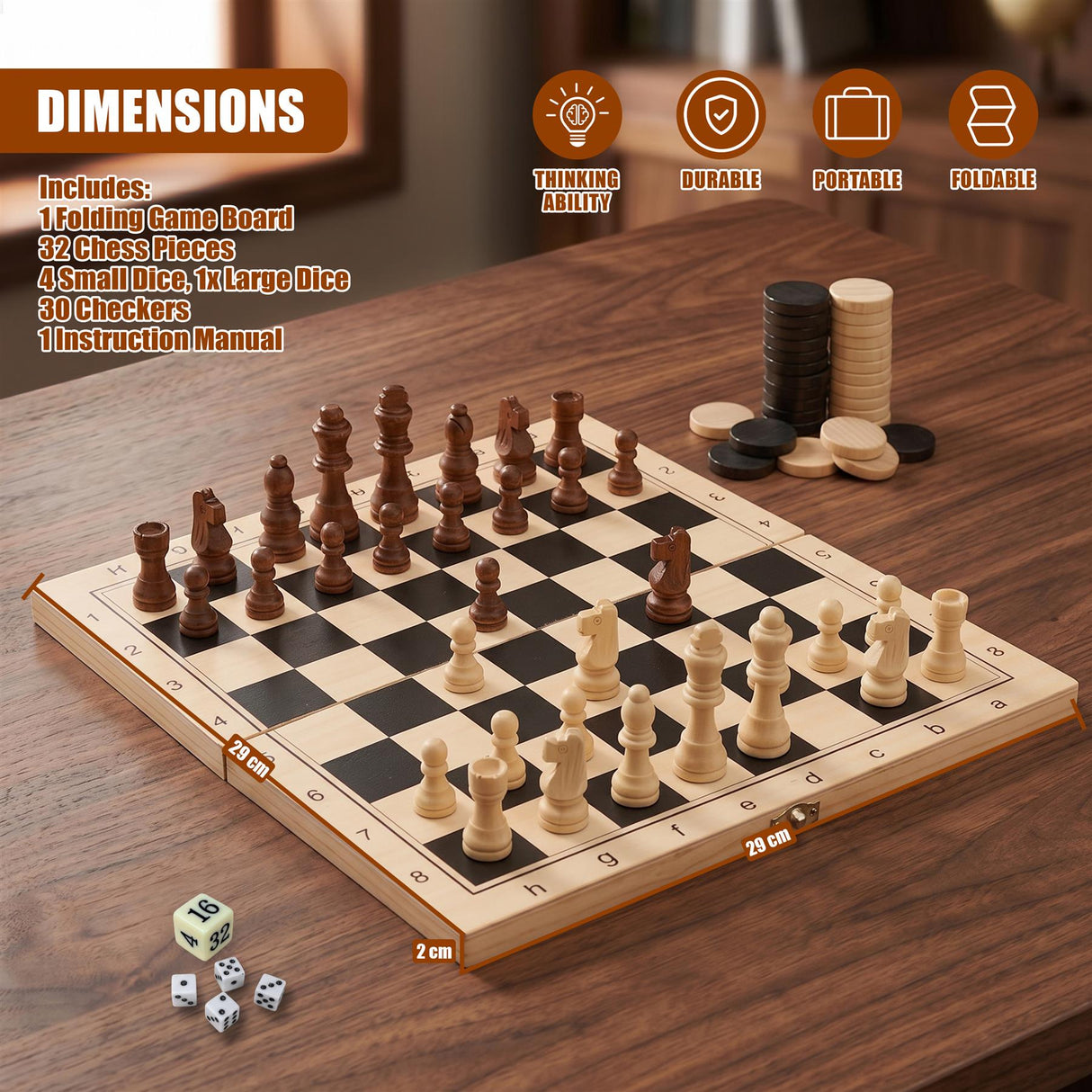3 in 1 Compendium Board Game Set