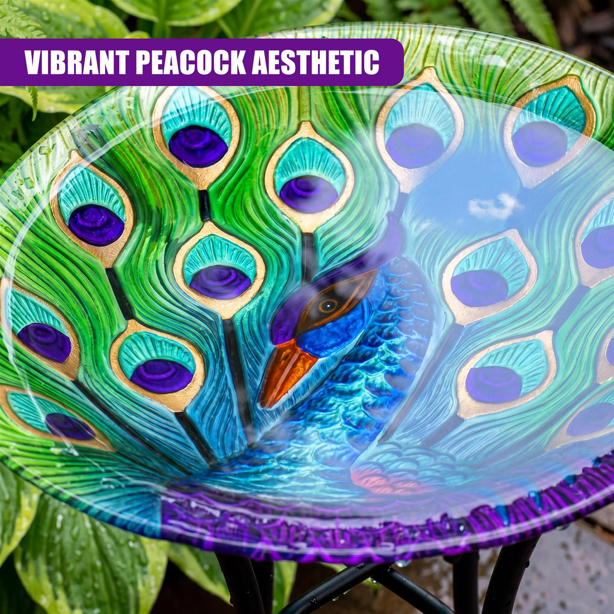 Glass Bird Bath Table