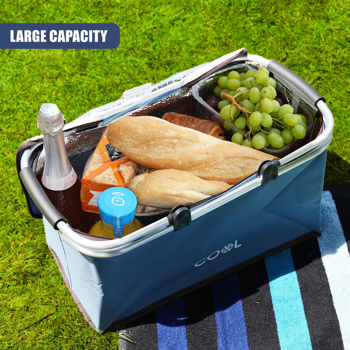 Navy Cooler Basket Bag by Geezy - UKBuyZone