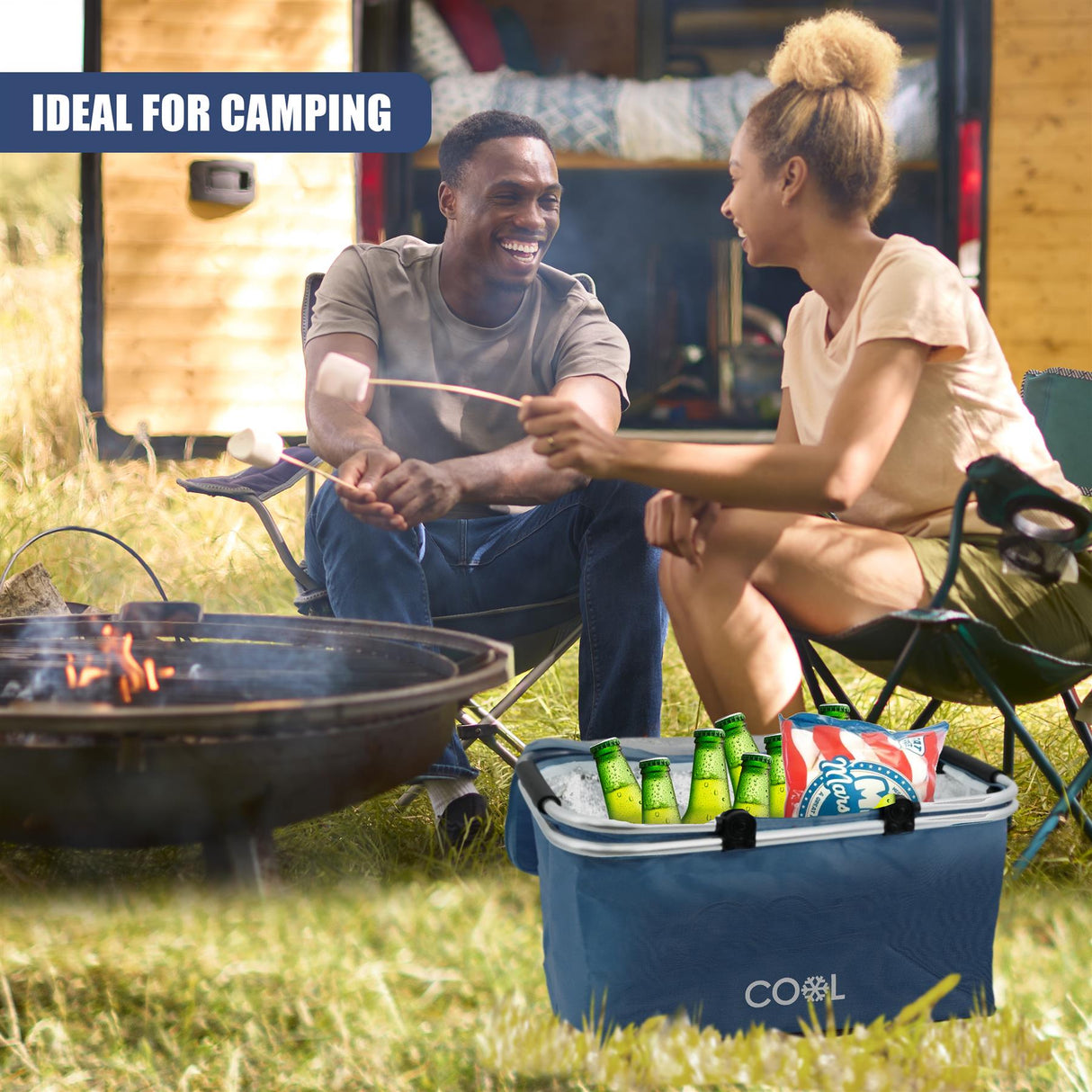 Navy Cooler Basket Bag by Geezy - UKBuyZone