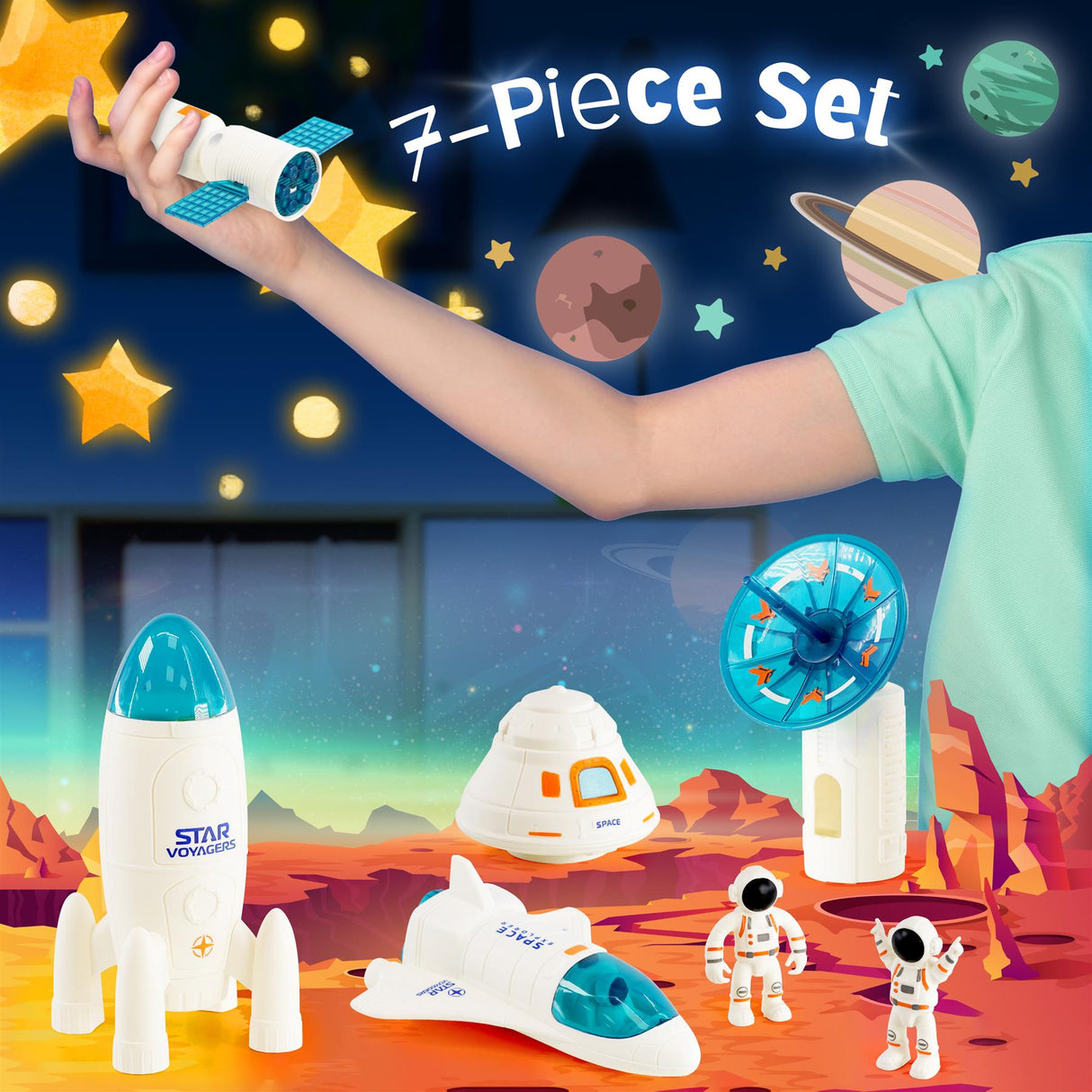 Space Exploration Set for Kids 7 Pcs by The Magic Toy Shop - UKBuyZone