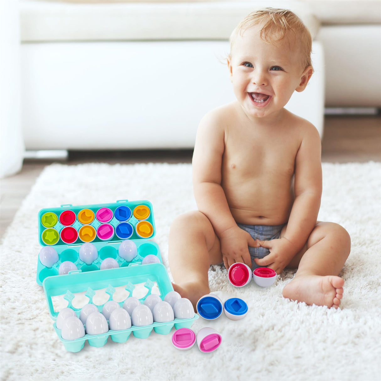 12 Shape Sorter Eggs by The Magic Toy Shop - UKBuyZone