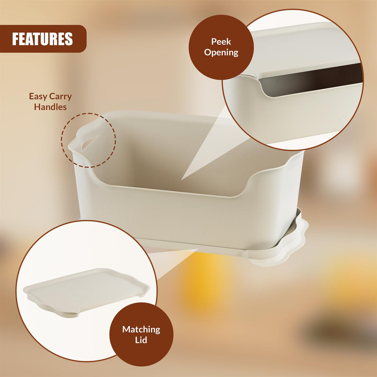 Storage Boxes with Lids Set of 4 by GEEZY - UKBuyZone