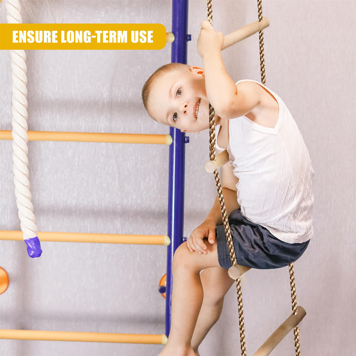 Wooden Trapeze Swing, Rope Ladder & Red Plate Seat by The Magic Toy Shop - UKBuyZone