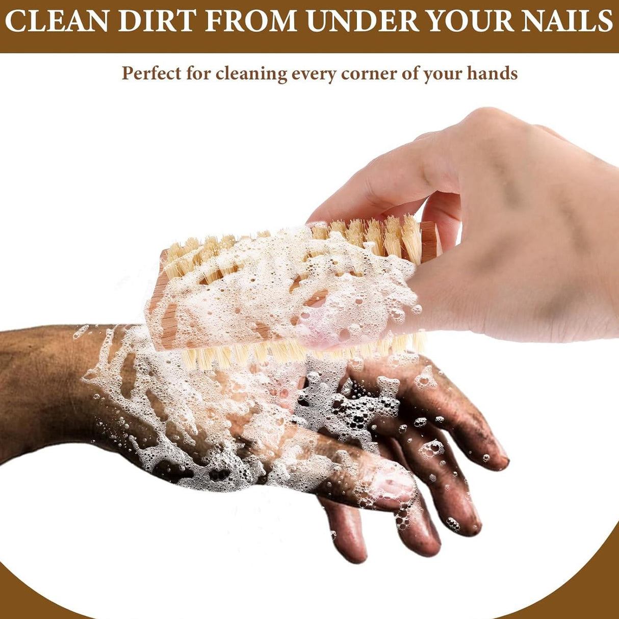 Double Sided Wooden Nail Scrubbing Brushes by GEEZY - UKBuyZone