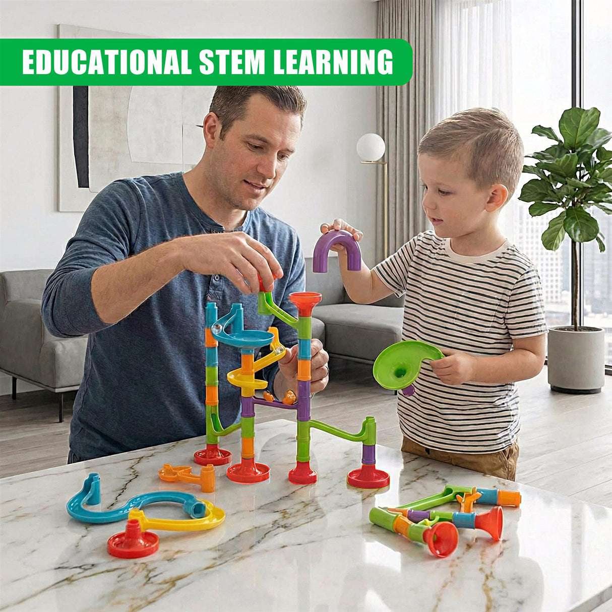 113 Pieces Marble Run Game