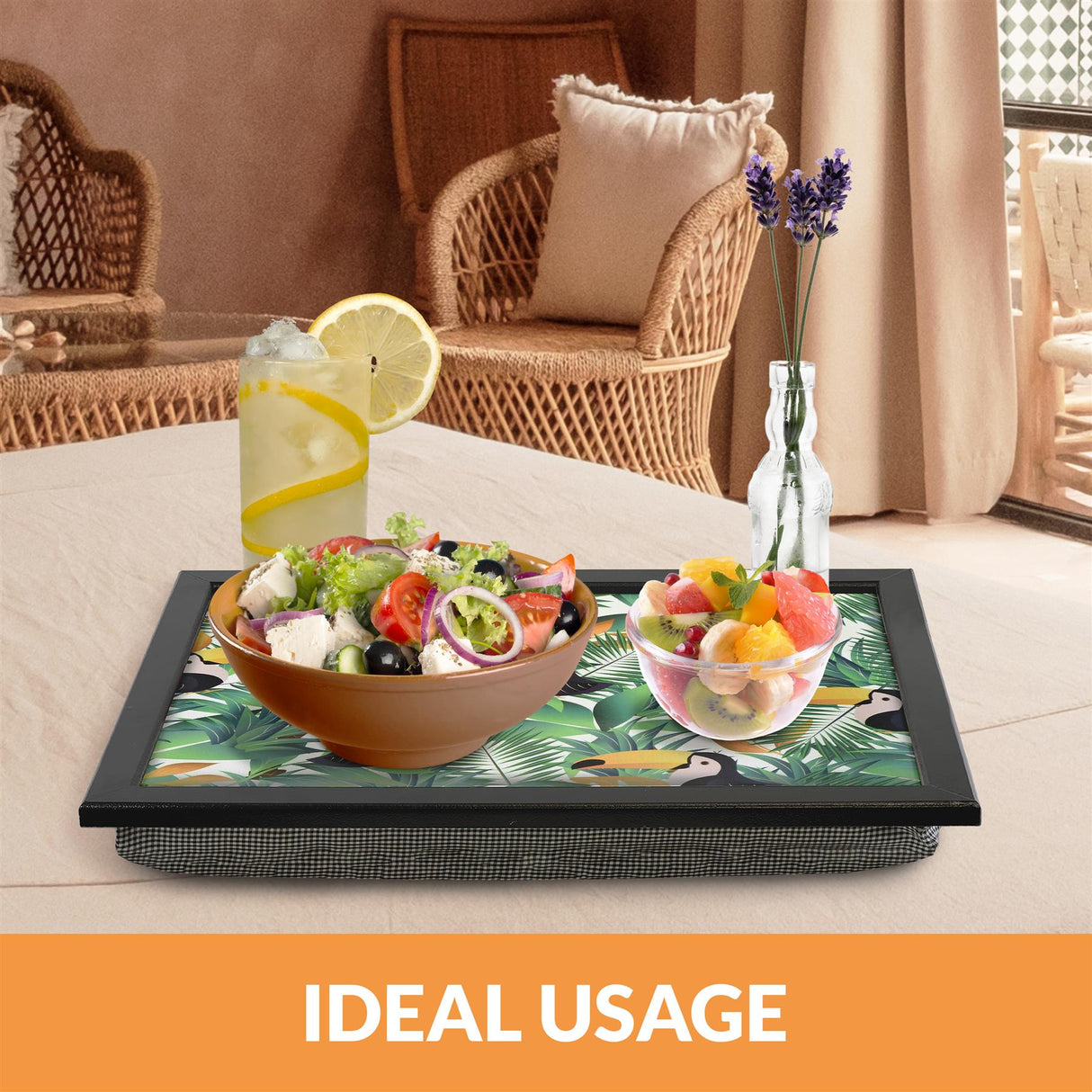 Tropical Lap Tray With Bean Bag Cushion by Geezy - UKBuyZone
