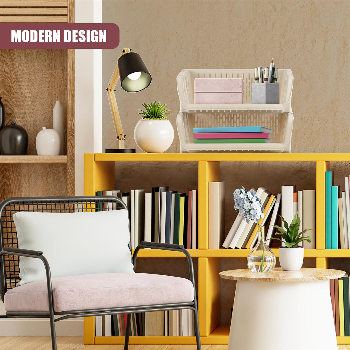 Stackable Storage Baskets Set of 4 by GEEZY - UKBuyZone